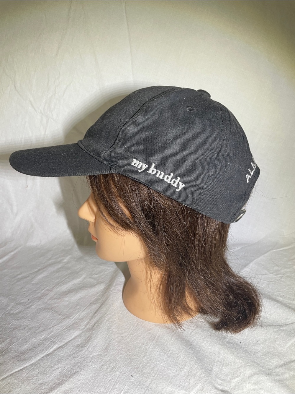 my buddy Black Embroidered Baseball Cap